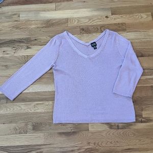 EUC Eileen Fisher Italian Yarn V neck Sweater Lavender Sz S